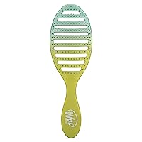 Speed Dry Hair Brush, Green/Blue (Feel Good Ombre) - Vented Design & Soft HeatFlex Bristles Are Blow Dry Safe - Ergonomic Handle Manages Tangles - Pain-Free Hair Accessories