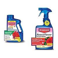 BioAdvanced 2-in-1 Systemic Rose and Flower Care II, Granules, 5 lb with BioAdvanced Rose and Flower Insect Killer, Ready-to-Use, 24 oz