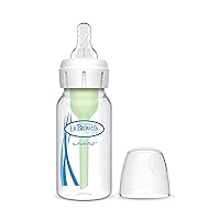 Dr. Brown's Anti-Colic Options+ Narrow Baby Bottle, 0m+ Level 1 Nipple - Baby Bottle to Reduce Colic (1 Pack), 4 oz