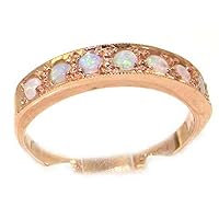 14k Rose Gold Natural Opal Womens Eternity Ring - Sizes 4 to 12 Available