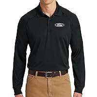 Men's White Ford Oval Crest Upscale Tactical Polo Shirt