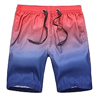 Swimming Trunks Big Tall Mens Boardshorts Quick Dry Swimtrunks Printed Beach Shorts with Pockets Men's Bathing Suit
