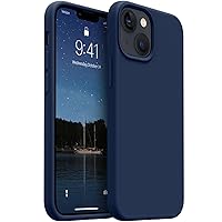AOTESIER Shockproof Designed for iPhone 13 Mini Case, Liquid Silicone Phone Case with [Soft Anti-Scratch Microfiber Lining] Full Body Drop Protection 5.4 inch Slim Thin Cover, Navy Blue