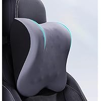 Car Neck Pillow for Neck Pain Relief and Cervical Support,Pure Memory Foam Car Pillow for Car Seat with Adjustable Strap and Breathable Removable Cover,Car Headrest Pillow for Ergonomic Design