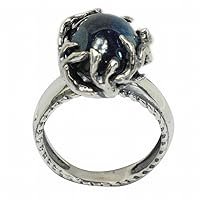 18k Gold and Sterling Silver Genuine Sapphire Ring Size 7