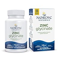Zinc Glycinate - 60 Capsules - 20 mg Highly Absorbable Zinc Glycinate - Optimal Wellness - Non-GMO, Gluten Free, Vegan - 30 Servings