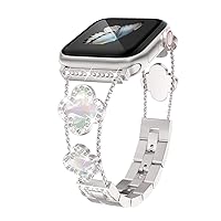 diamond metal band adds sparkle to your watch - Compatible with Apple Watch Series 8/7/6/5/4/3/2/1SE/Ultra - Clover is simple and stylish, fits women's sizes 38mm 40mm 41mm 42mm 44mm 45mm 49mm.(Gold/black, 42mm/44mm/45mm)