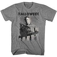Halloween T-Shirt Michael Myers Over The Banister Graphite Heather Tee