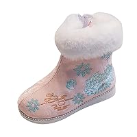 Link Shoes Cotton Boots Embroidered Boots National Style Boots Princess Cotton Boots Toddler Rain Boots Girls Dinosaur
