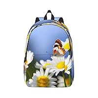 Casual Backpacks Butterfly On Daisy Printed Lightweight Travel Rucksack Daypack for Men Women Laptop Backpacks