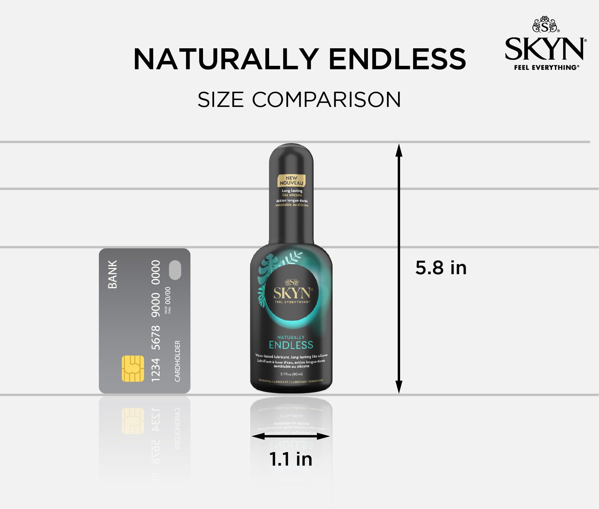SKYN Naturally Endless Personal Lubricant - 2.7 fl. oz - Long Lasting Water-Based Lube, Safe with Latex and Polyisoprene Condoms & Personal Massagers