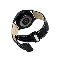 Leather Band Compatible with Samsung Galaxy Watch 6/5/4 44/40mm, 6 Classic 47/43mm, 5 Pro 45mm, 4 Classic 46/42mm, 20mm Watch Band with Magnetic Buckle for Women Men