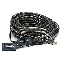 Monoprice USB 2.0 Extension Cable - USB Type-A Male to USB Type-A Female, Active, Repeater, 26/22AWG, 65 Feet, Black