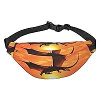 Sea Sunset Flying Dragon Fanny Pack for Men Women Crossbody Bags Fashion Waist Bag Chest Bag Adjustable Belt Bag