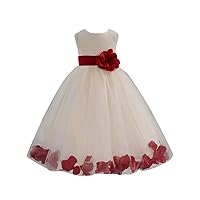 ekidsbridal Floral Rose Petals Ivory Flower Girl Dress Communion Dress Graduation Dresses Formal Dresses 302s