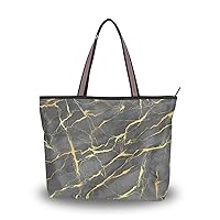 Women Tote Shoulder Bag Marble Pattern Printed Handbag