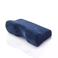 Memory Pillow Six-Hole Butterfly Pillow Velvet Fabric Slow Rebound Curve Design Can Adjust The Hardness of The Pillow Soft and Not Easy to Deform Easy Clean,Navy Blue