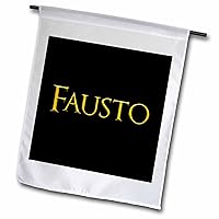 3dRose Fausto popular baby boy name in America. Yellow on black charm, gift - Flags (fl-376403-1)