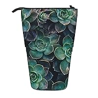 BREAUX Succulent Plants Print Vertical Organizer, Portable Storage Bag, Zippered Cosmetic Bag, Holiday Gift