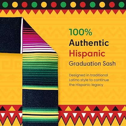 Deluxe Mexican Graduation Sash 2023 | Mexican Graduation Stole Class of 2023 | Authentic Mexican Art Serape Stole Mexican Sash for Graduation 2023 | Look and Feel Your Best on 2023 Graduation Day