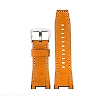 Watch Strap for Casio GST-S100G / S110 / S130L / W100G / W110 / 210B / 400G / 410 / Wristband 26 * 14mm Leather watchBand (Color : Black White Black, Size : 26X14mm)