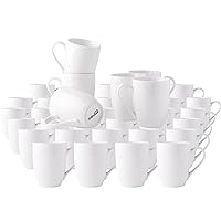 12 OZ Off White Coffee Mugs, Ceramic Bulk Coffee Mugs Set with Large Handle for Man, Woman, Light Weight Coffee Mugs for Latte/Cappuccino/Cocoa/Milk, Dishwasher & Microwave Safe, 36 pcs