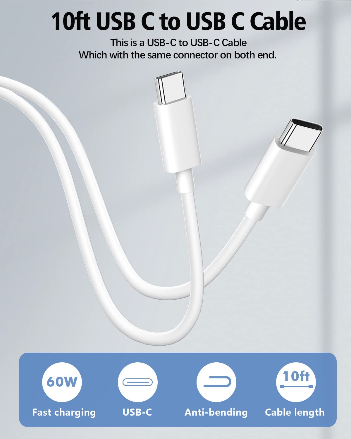 10FT iPad Pro Charger [Apple Certified] 20W USB C Charger with 10ft Long iPad Fast Charging Cord for 2022/2021/2020/2018 iPad Pro 12.9, iPad Pro 11 inch,iPad Air 5th/4th Generation,iPad Mini 6,iPad 10