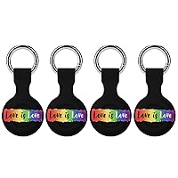 LGBT Gay Pride Love Soft Silicone Case for AirTag Holder Protective Cover with Keychain Key Ring Accessories
