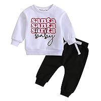 Baby Boy Girl Christmas Clothes Christmas Tree Letter Print Pullover Sweatshirt Jogger Pants Sets Xmas Clothes