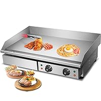 NEWTRY Teppanyaki Non-Stick Electric Griddles Commercial Home Kitchen BBQ Grill Griller Hot Plate with Drip Tray Temperature Control for Indoor Outdoor Restaurant (220V Voltage)