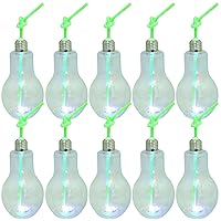 10pcs 500ml Light Bulbs Drinking Cup Milk Juice Beverage Bottle Clear Drinking Lighted Bottle Party Drinks Glowing Milk Tea Cup Container