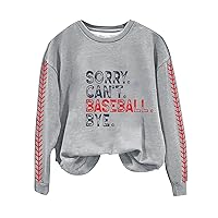 Womens Baseball Crew Neck Sweatshirt Funny Letter Print Casual Long Sleeve Tops Fashion Blouse Trendy Graphic Vintage