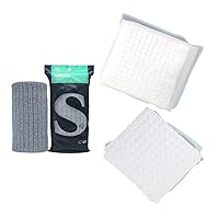 SUTERA - Exfoliating Shower Towel Gray and Waffle Bath Towel White BundleBundle Short