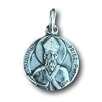 Sterling Silver St Augustine Medal - Patron of Students and Beer Lovers