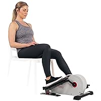 Sunny Health & Fitness Sitting Under Desk Elliptical Peddler, Portable Foot & Leg Pedal Exerciser for Home or Work w Optional Magnetic, Electric Motorized, Connected or in Pink