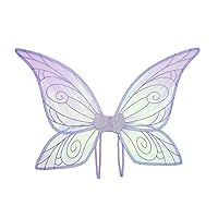 YiZYiF Kids Adult Fairy Wings Dress Up Sparkly Butterfly Wings Princess Angel Wings for Halloween Birthday Christmas Party Purple One Size