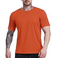 Mens Hip Hop Basic Crewneck T-Shirts Short Sleeve Athletic Bodybuilding T-Shirts Loose Fit Longline Muscle Tee Shirts
