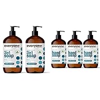 3-in-1 Soap, Body Wash, Bubble Bath, Shampoo, 32 Ounce (Pack of 2), Pacific Eucalyptus & Liquid Hand Soap, 12.75 Ounce (Pack of 3), Pacific Eucalyptus