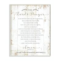 Stupell Industries The Lords Prayer Our Father Rustic Distressed White Wood Look Wall Plaque, 10 x 15, Design by Artist Jennifer Pugh