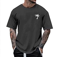 Slim Fit Breathable Shirts for Men Summer Crewneck Graphic Everyday Tops Short Sleeve Lightweight Cotton Tees
