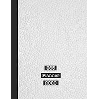 365 Planner 2020: The large professional page per day diary planner for all your organisational requirements - White leather effect cover design