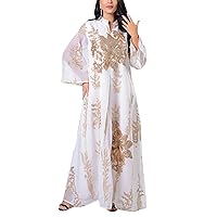 Embroidered Moroccan Caftan for Occasions Dubai Woman Ramadan Arab Muslim Eid Dress