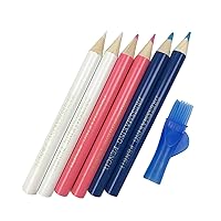 6 Pieces Sewing Fabric Pencils with Brush Tailor Pencils Sewing Marking Pencil Fabric Chalk Pencil Fabric Tracing Tools Sewing Mark Pencil Sewing Marking Pencil Sewing Marking Pencil for Fabric Mark