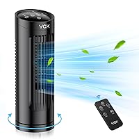 VCK 13-Inch Tower Fan - 70° Oscillation Desk Fan with 3 Speeds, 3 Wind Modes, Safe Bladeless Design, Digital Touch Screen, Remote Control, 1-7H Timer - Quiet Table Fan for Home Office Bedroom