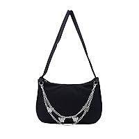 Small Shoulder Bags Crossbody Purses for Women Vegan Leather Clutch Handbag Hobo Bags with Butterfly Metal Chain