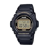 Casio Men's Quartz Sport Watch with Resin Strap, Other, 15 (Model: W219H-1A2V), Black