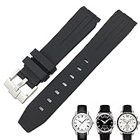 19mm 20mm Curved End Rubber Watchband for Tissot 1853 Lelocle PRC200 Rolex Submariner Hamilton Omega Waterproof Watch Strap