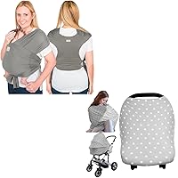 KeaBabies Baby Wraps Carrier and Car Seat Covers for Babies - D-Lite Baby Wrap - Easy-Wearing - Nursing Cover, Baby Car Seat Cover - Adjustable Baby Sling Carrier - Nursing Covers for Breastfeeding