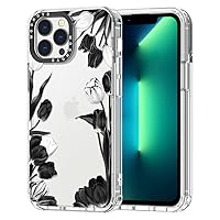 MOSNOVO for iPhone 13 Pro Max Case, [Buffertech 6.6 ft Drop Impact] [Anti Peel Off] Clear Shockproof TPU Protective Bumper Phone Cases Cover with Black White Tulips Design for iPhone 13 Pro Max