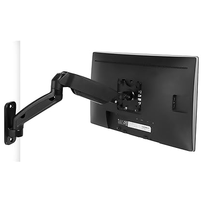 Mount-It! Monitor Wall Mount Arm | VESA Wall Mount Monitor Arm | Full Motion Gas Spring Arm Fits 13 15 17 19 20 22 23 24 27 30 32 Inch Screens with 75 or 100 VESA Patterns | Camper RV Compatible